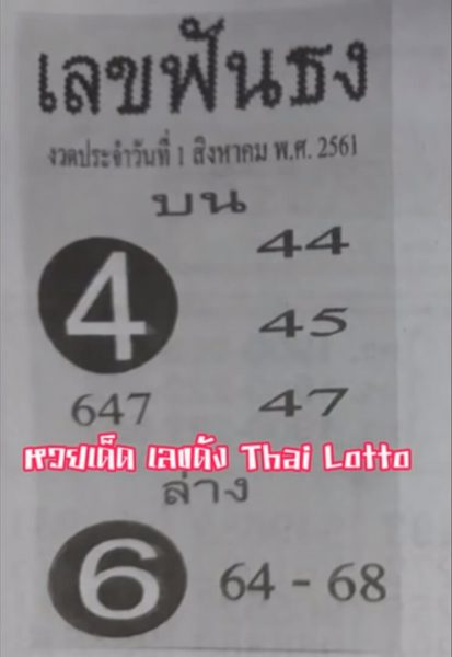 หวยฟันธง 1/8/61