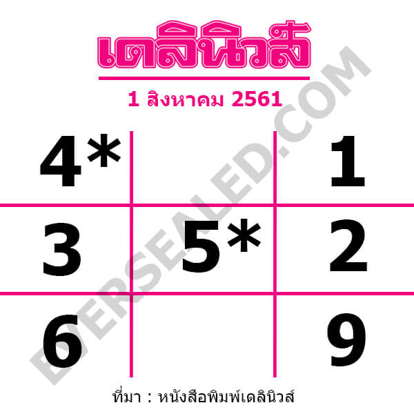 หวยเดลินิวส์ 1/8/61