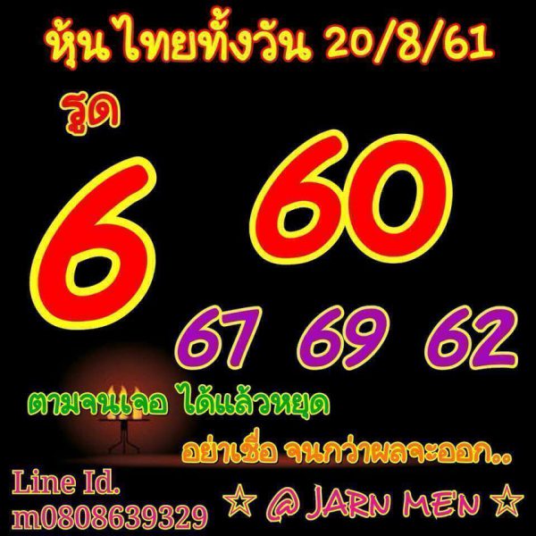 สูตรหวยหุ้น 20/8/61 8