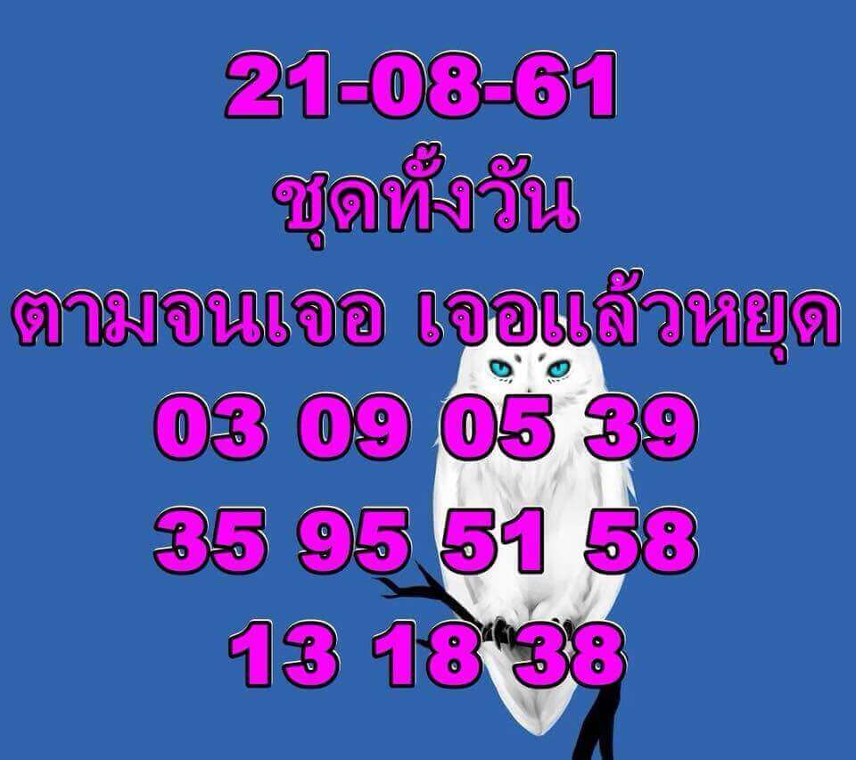 สูตรเด็ดหวยหุ้น 21/8/61 9