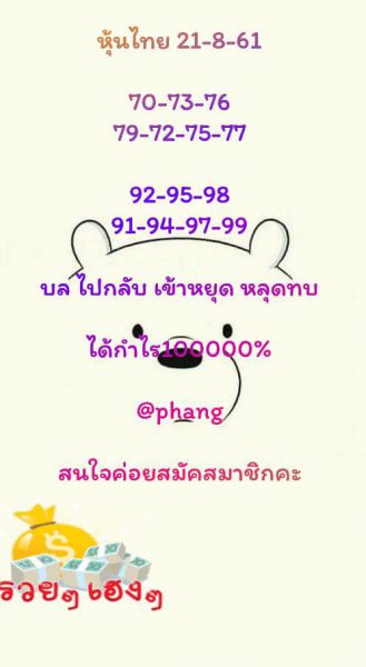 สูตรเด็ดหวยหุ้น 21/8/61 4