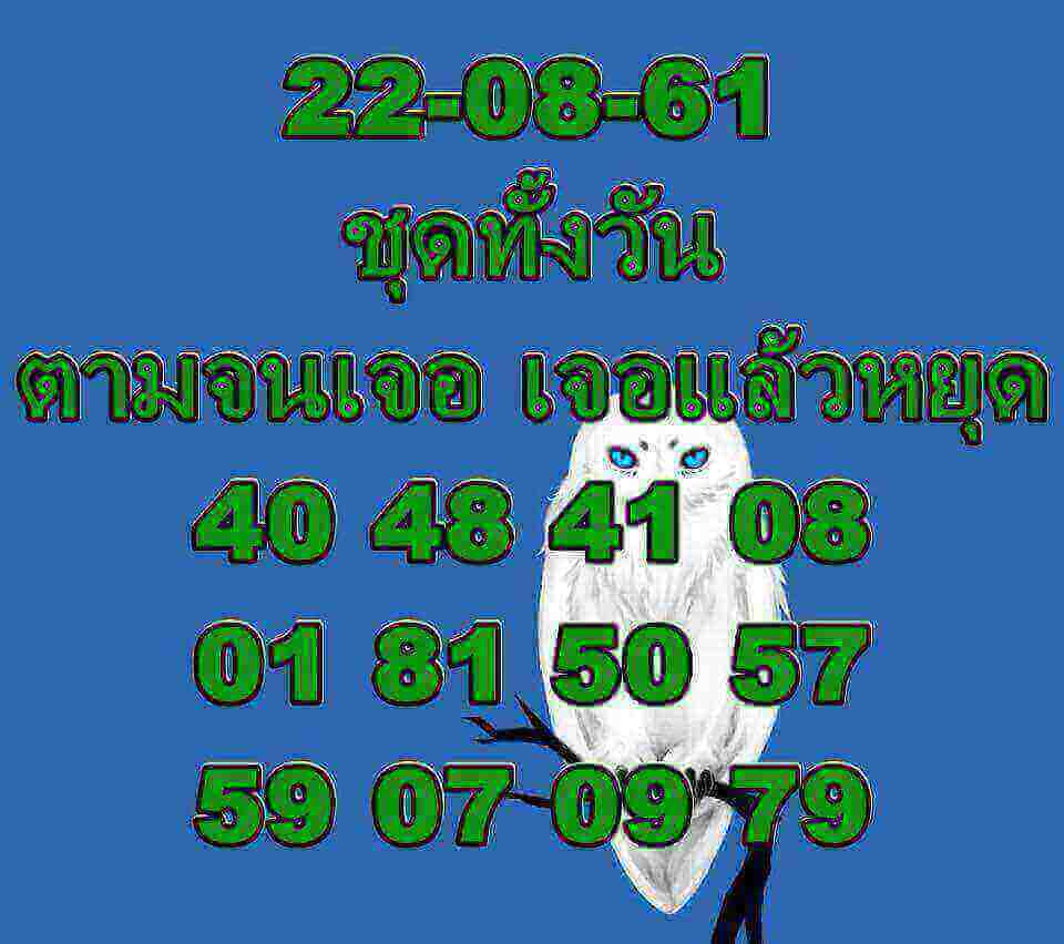 ชุดเลขหวยหุ้น 22/8/61