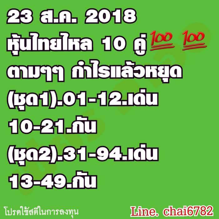 สูตรหวยหุ้น 23/8/61 2