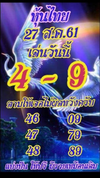 เลขเด็ดหวยหุ้น 27/8/61 2