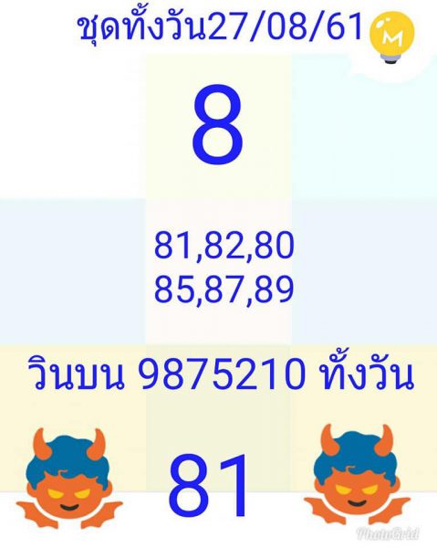 เลขเด็ดหวยหุ้น 27/8/61 1