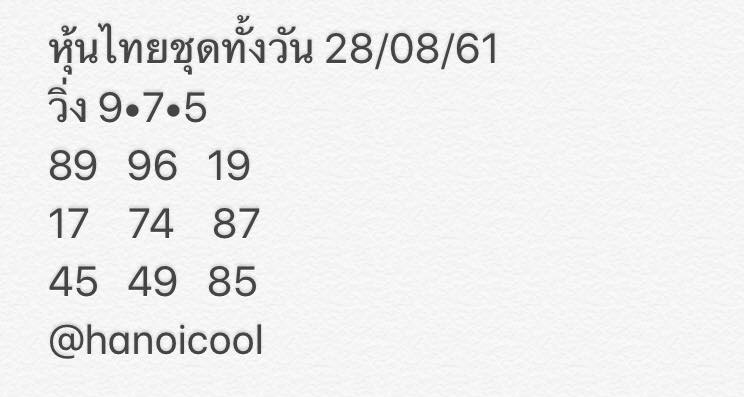 หวยหุ้นพารวย 28/8/61