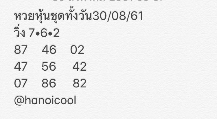 เลขเด็ดหวยหุ้น 30/8/61 5