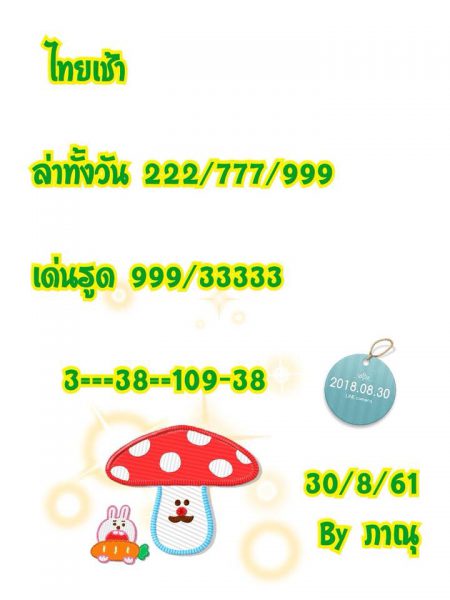 เลขเด็ดหวยหุ้น 30/8/61