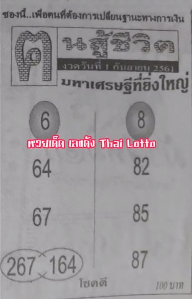 หวยคนสู้ชีวิต 1/9/61