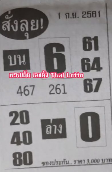 หวยสั่งลุย 1/9/61