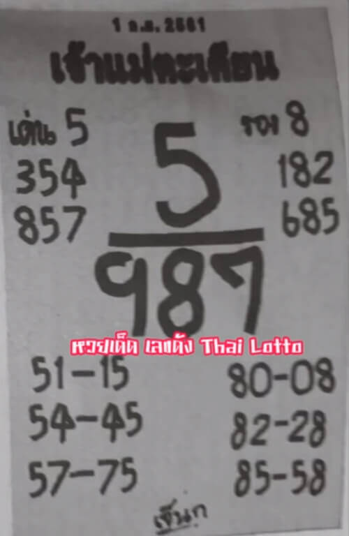 หวยเจ้าแม่ตะเคียน 1/9/61