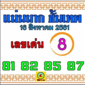 หวยแม่นมาก 16/8/61