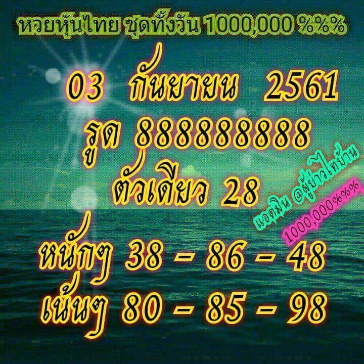 ชุดเลขเด็ดหวยหุ้น 3/9/61 6