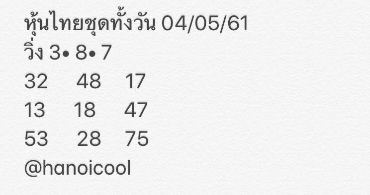 สูตรหวยหุ้นลุ้นโชค 4/9/61