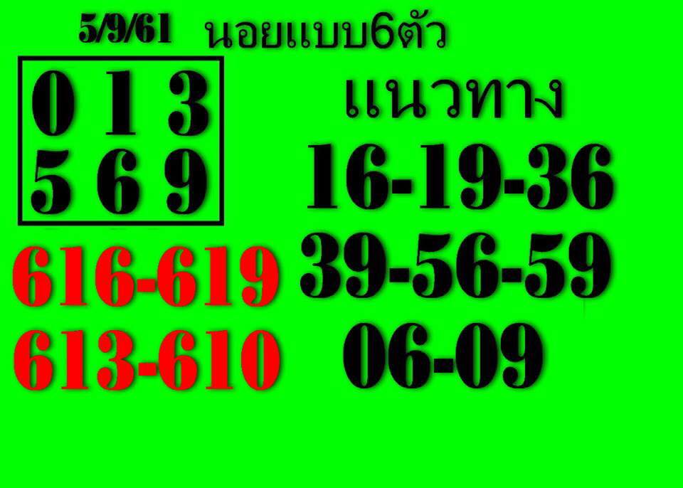 รวมเลขเด็ดหวยฮานอย 5/9/61 3