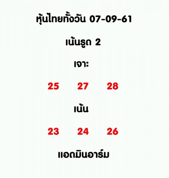 สูตรหวยหุ้นน่าลุ้น 7/9/61 1