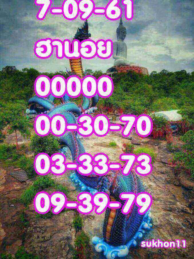 แจกเลขเด็ดหวยฮานอย 7/9/61 12