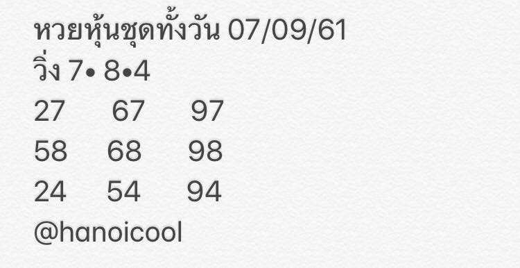 สูตรหวยหุ้นน่าลุ้น 7/9/61 3