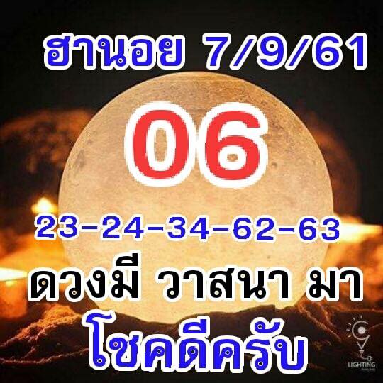 แจกเลขเด็ดหวยฮานอย 7/9/61 8