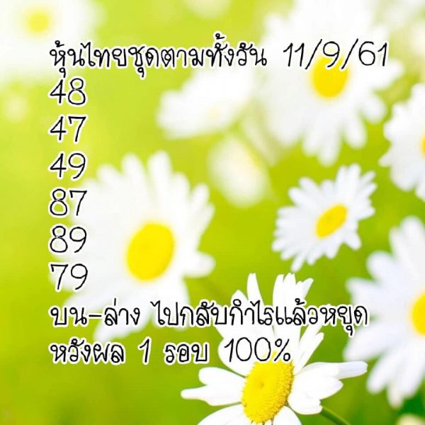 แจกหวยหุ้นลุ้นโชค 11/9/61 14