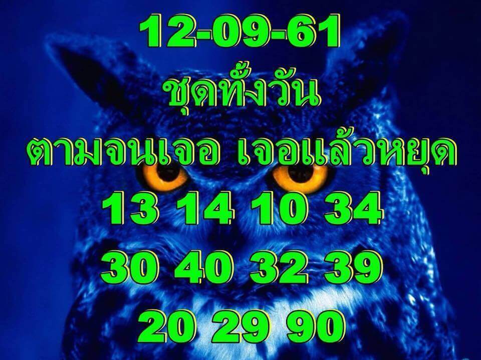 เลขดังหวยหุ้น 12/9/61 8