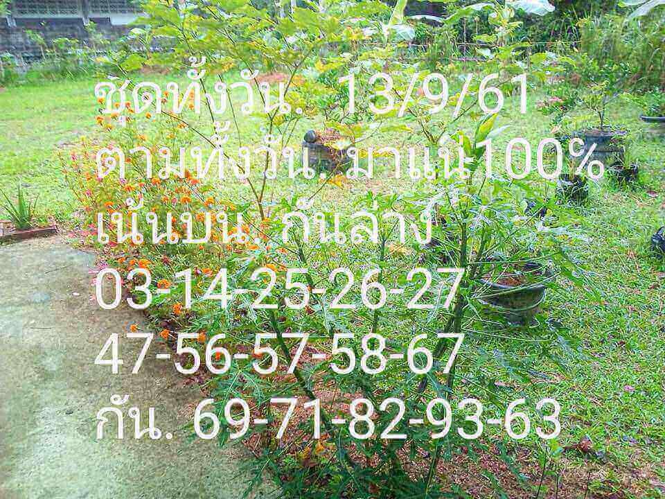 ชุดหวยหุ้นเลขเด็ด 13/9/2561 19