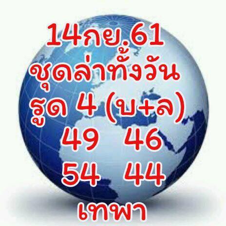 หวยหุ้นเลขเด็ด 14/9/61 5