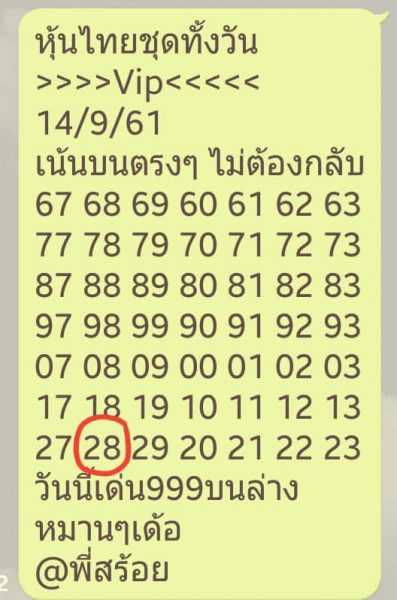 หวยหุ้นเลขเด็ด 14/9/61 14