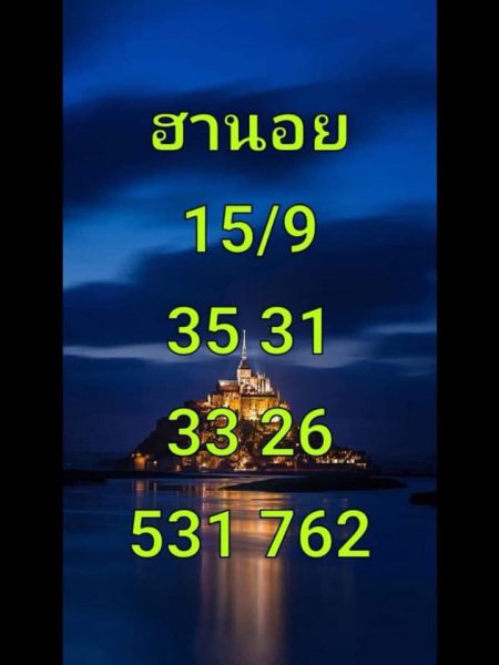 คำนวณเลขหวยฮานอย 15/9/61 4