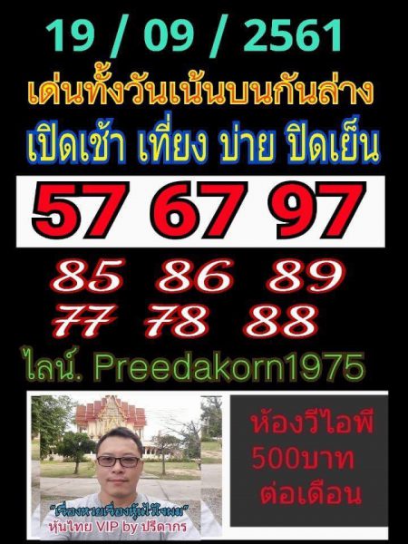 บอกต่อเลขเด็ดหวยหุ้น 19/9/61 8