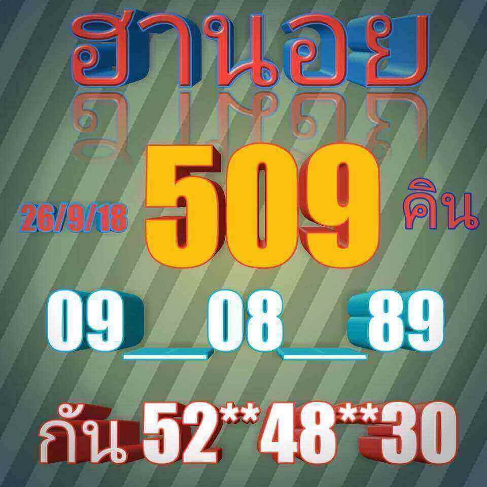 รวมชุดเลขเด็ดหวยฮานอย 26/9/61 12