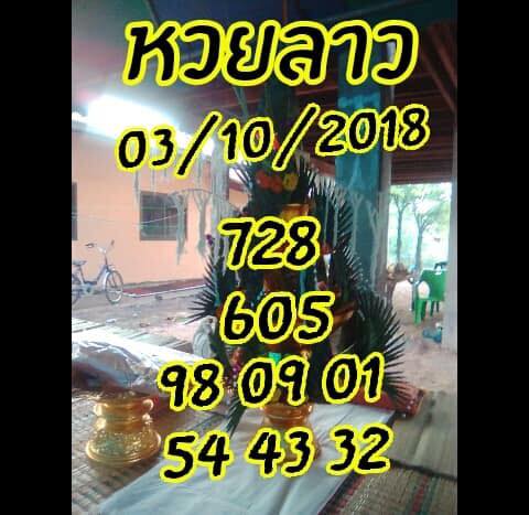 สูตรหวยลาวลุ้นโชค 3/10/61 3