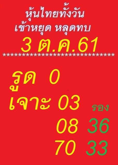 เสี่ยงดวงกับหวยหุ้น 3/10/61 4