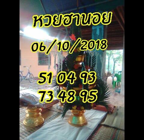 แนวทางหวยฮานอยทำเงิน 6/10/61 9