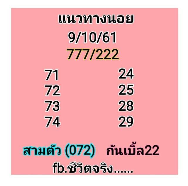 แจกสูตรเด็ดหวยฮานอย 9/10/61 1