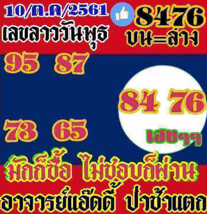 แนวทางหวยลาว 10/10/61