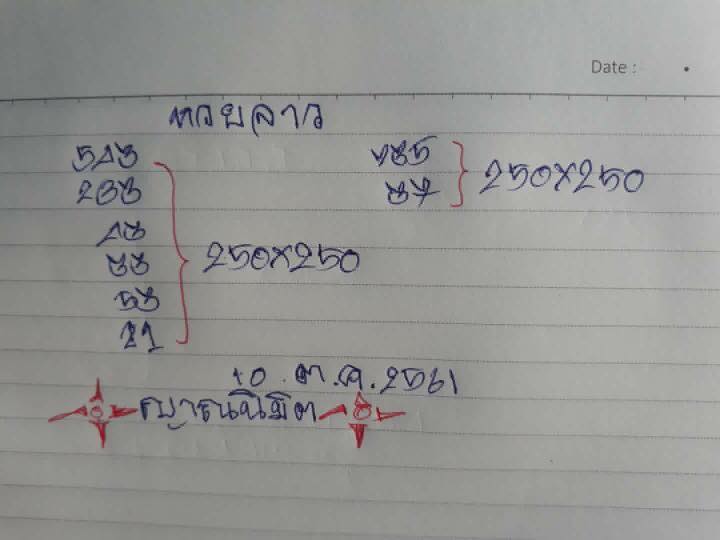 แนวทางหวยลาว 10/10/61 2