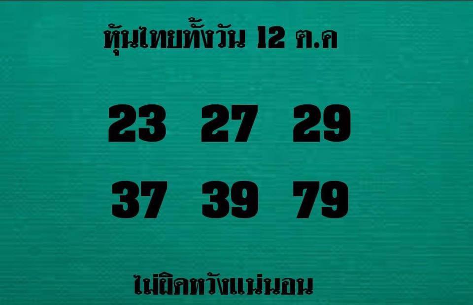 แนวทางหวยหุ้นลุ้นโชค 12/10/61