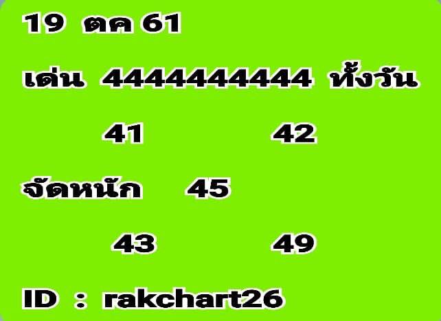 หวยหุ้นเลขเด็ด 19/10/61 11