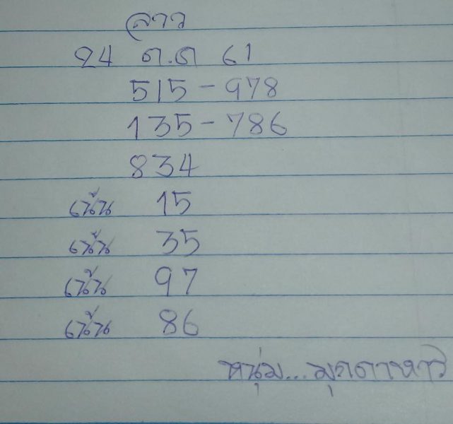 แจกสูตรหวยลาว 24/10/61 19