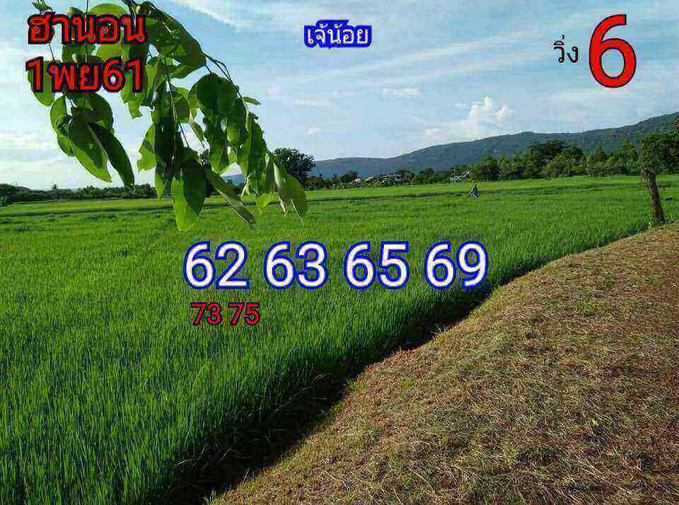 แจกตัวเลขหวยฮานอย 1/11/61