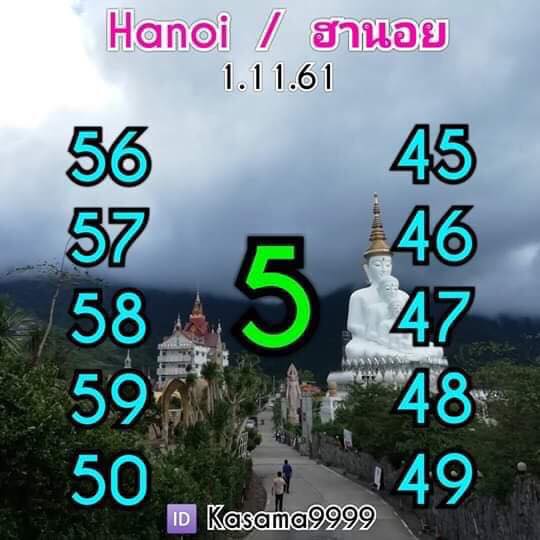 แจกตัวเลขหวยฮานอย 1/11/61 7