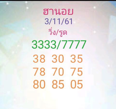 ฟันธงหวยฮานอย 3/11/61 2