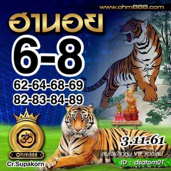 ฟันธงหวยฮานอย 3/11/61 22