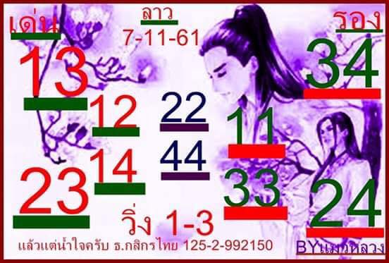 หวยลาวจากหลายสำนัก 7/11/61 6