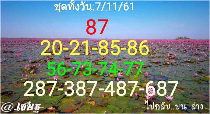 สำนักดังแจกหวยหุ้น 7/11/61 11