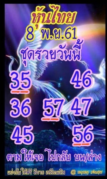 เซียนหวยหุ้นแจกเลขเด็ด 8/11/61 14