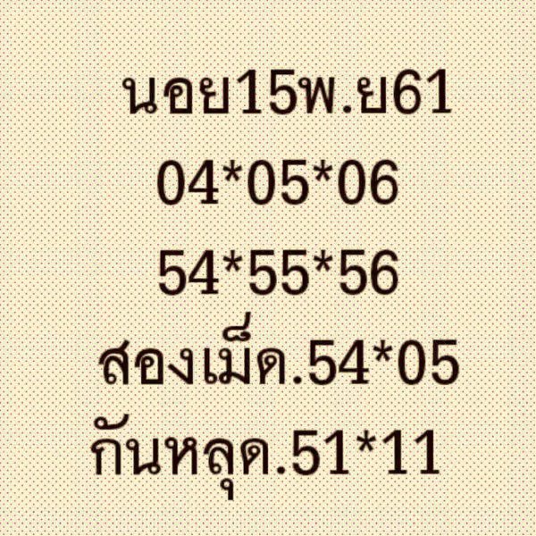 แนวทางหวยฮานอย 15/11/61 15