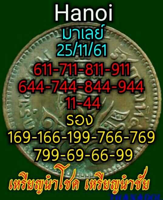 เลขเด็ดหวยฮานอย 25/11/61 8