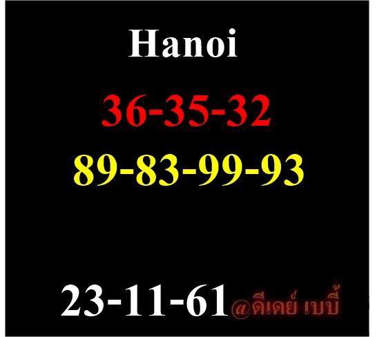 แจกชุดตัวเลขหวยฮานอย 23/11/61 15